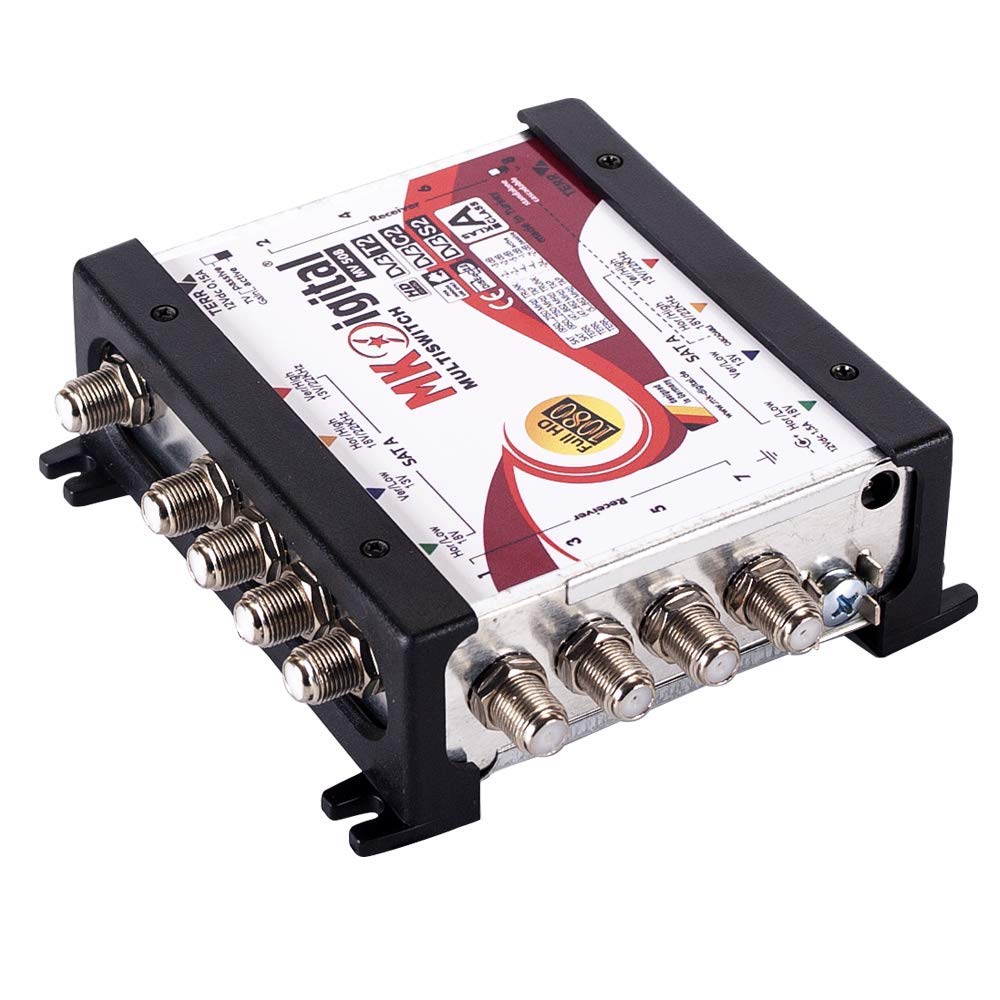 MK Digital MV Serie Multischalter, Multiswitch SAT Verteiler kaskadierbar (FullHD, HDTV, 4K, UHD, 8K) … (5/8 Multischalter)