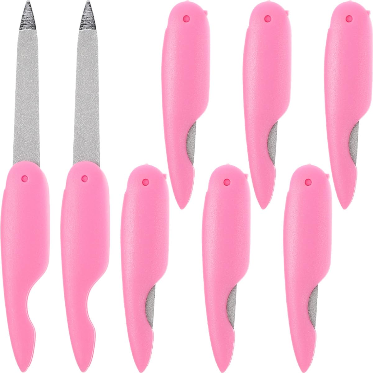 Juego de 8 Limas de Uñas Pequeñas Plegables de Metal y Abs para Uso en Casa o Salón, Diseño Delicado y Doble Cara para Alisar y Pulir Uñas