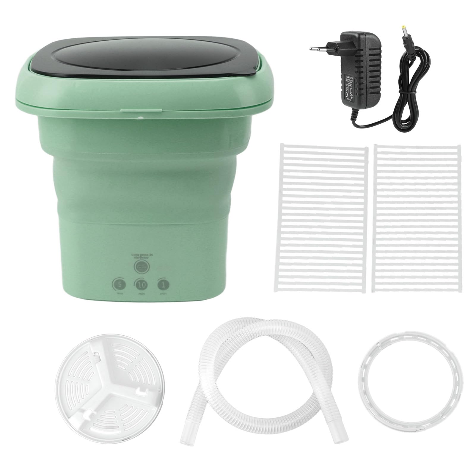 Mini Lavatrice, Lavatrice Portatile Pieghevole con Cestello di Scarico, Lavatrice di Grande capacità con 3 modalità per Campeggio, Camper, Viaggi, Appartamento da 100 (Verde)