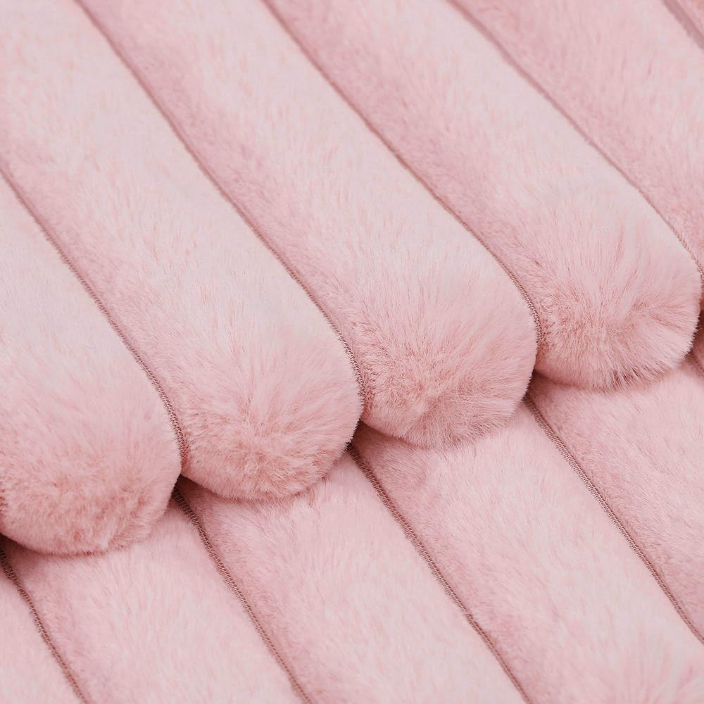 Madizz Set of 2 Faux Fur Decorative Cushion Covers 20x20 inch, 50x50 cm - Image 4
