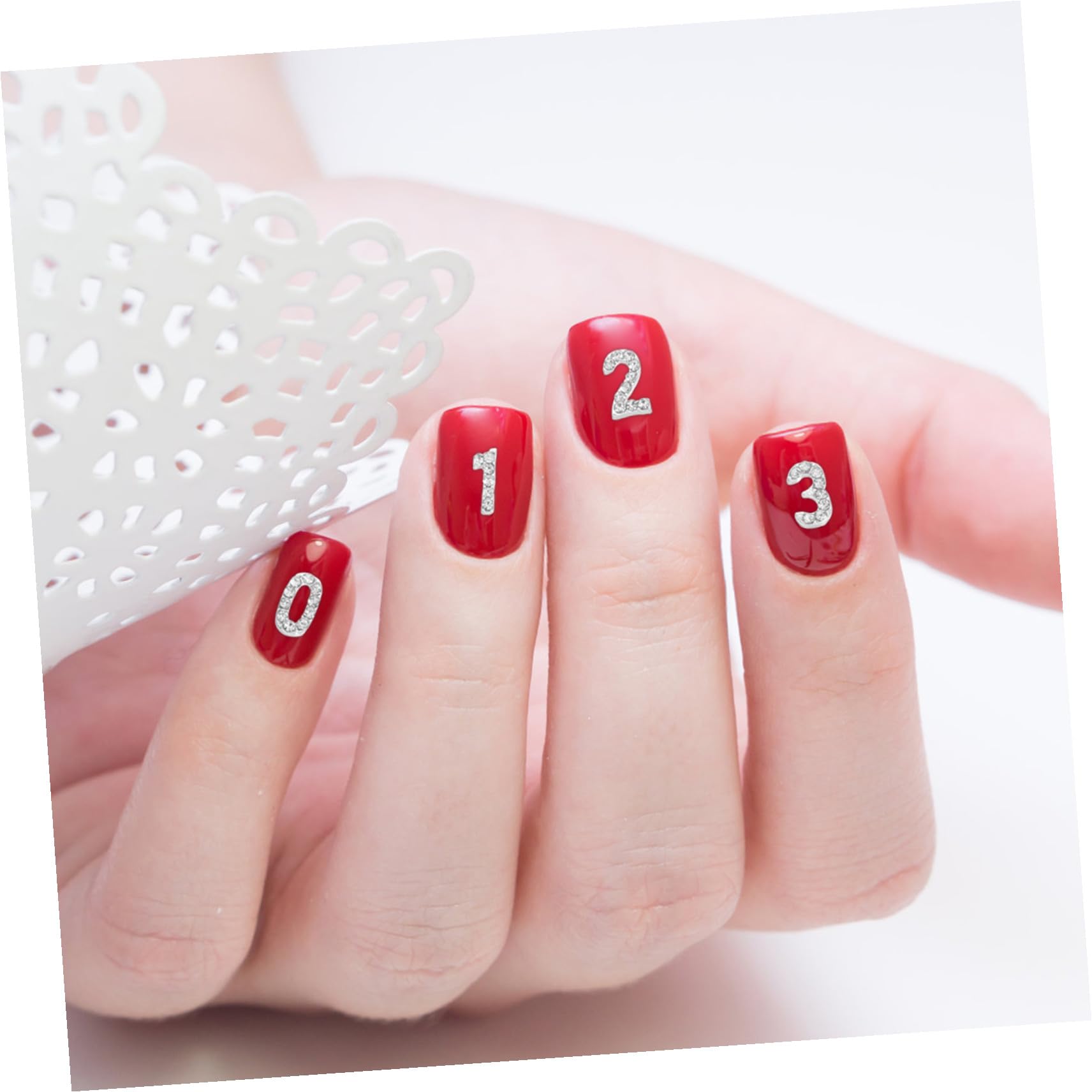 100pezzi Ciondoli per Unghie Numerici Decorazioni Strass per Nail Art Gemme Lucide Retro Piatto Abbellimenti per Manicure