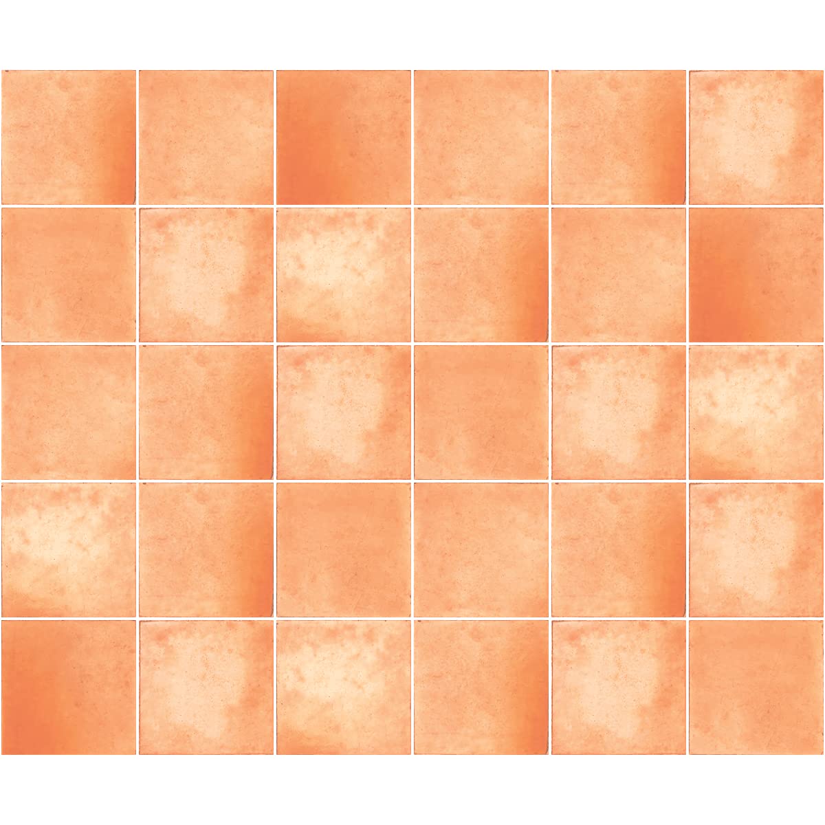 Tegelstickers Fredriksson - Art Deco Apricot, set van 12 vierkante tegel stickers