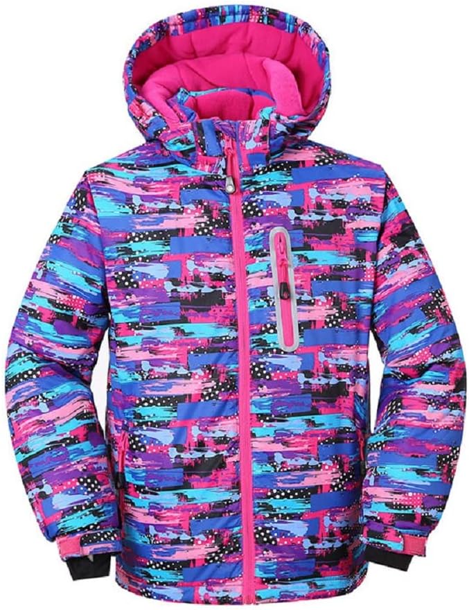 HOTIAN Girls Ski Jacket Colorful Waterproof Insulated Snow Coat Windproof Unisex Winter Coats