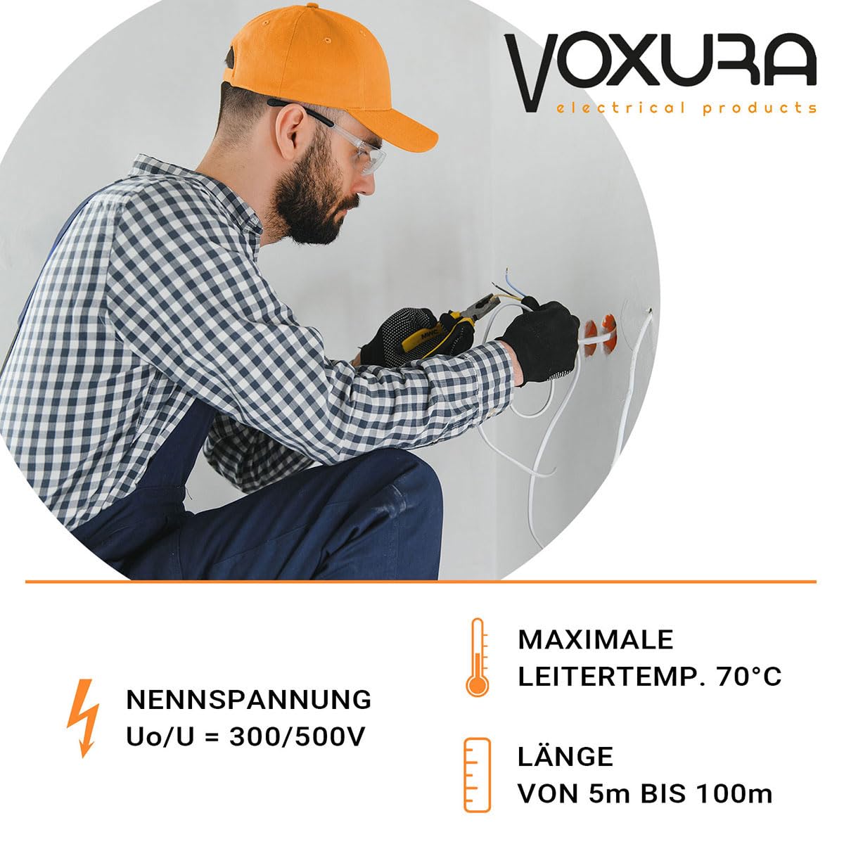 NYM-J 3x1,5 mm² 50m Ring Mantelleitung Installationskabel Kupfer