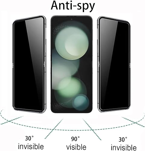 Miniatura 5 de Protector de pantalla de privacidad interior para Galaxy Z Flip 5, película suave + exterior anti-azul anti-espía espejo de vidrio templado