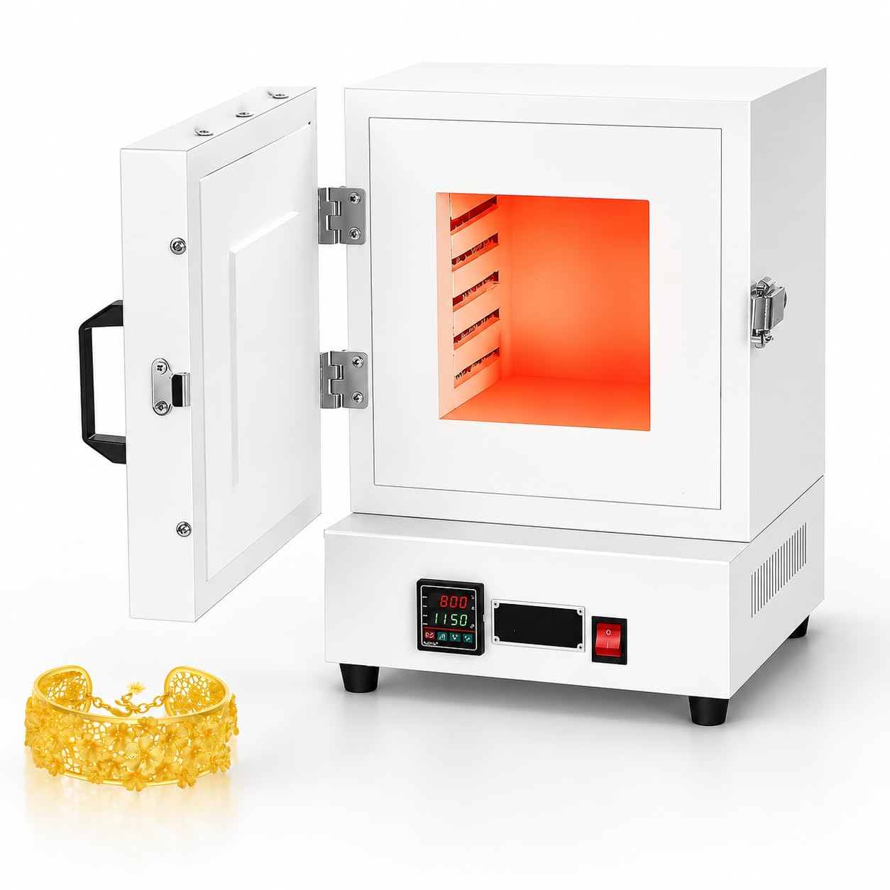 Profesjonalny Piec do Wosku Traconego, Gliny Metalowej i Ceramiki | Zakres od 0 do 1150°C, Wahania ±1°C, Izolowana Komora i Równomierne Ciepło do Odlewania i Obróbki Cieplnej w Laboratorium
