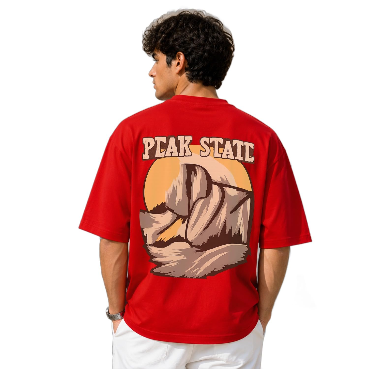 Men Graphic Printed T-Shirt | Round Neck | Oversized | (Cotton Blend)-image-19