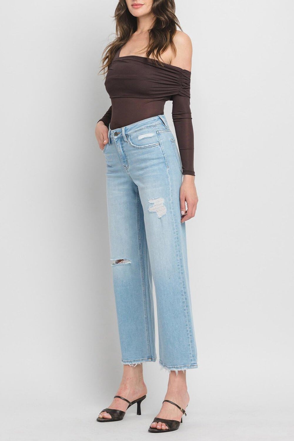 Flying Monkey - High Rise Wide Leg Jeans - F5712