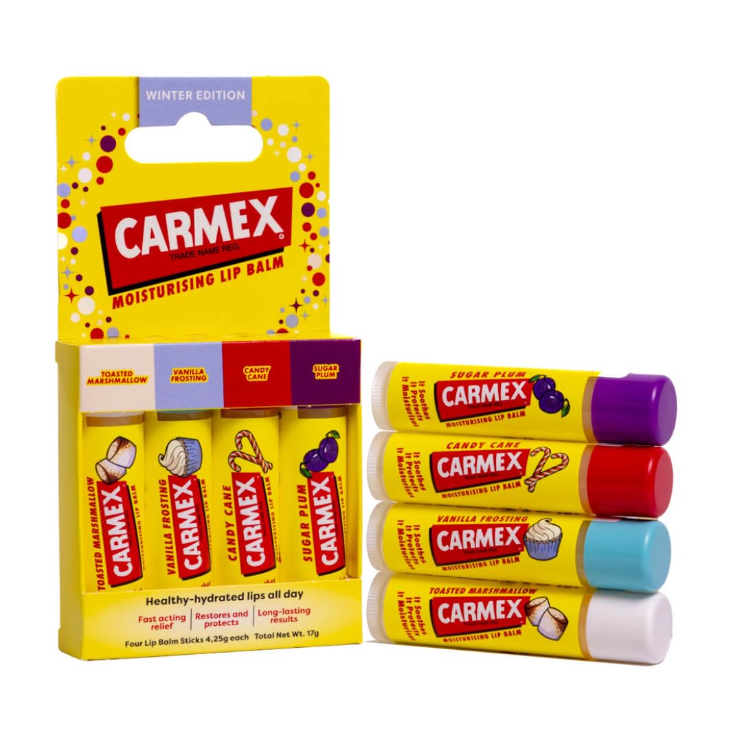 Carmex Lip Balm Set - Pack of 4, Clear, 1 count (Pack of 4)