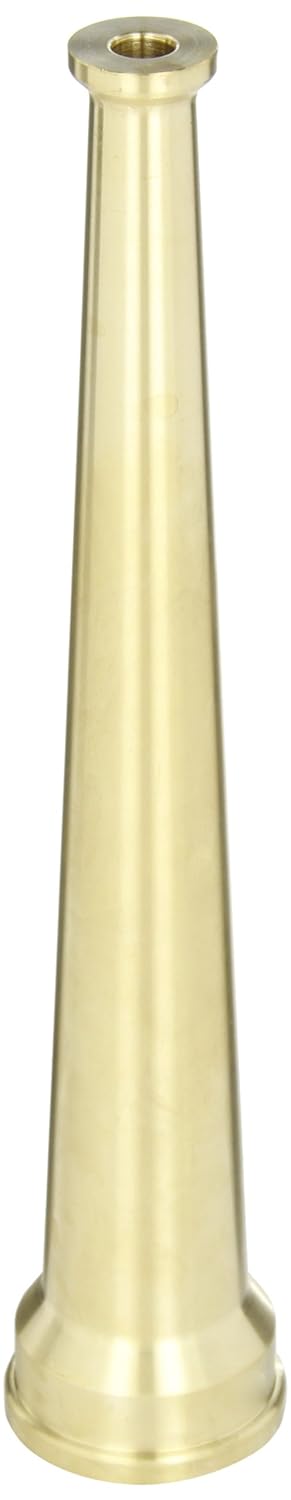 Dixon Valve BN12 Brass Fire Equipment, Plain Hose Nozzle, 1-1/4" NPSH, 10" Length, 3/8" Orifice