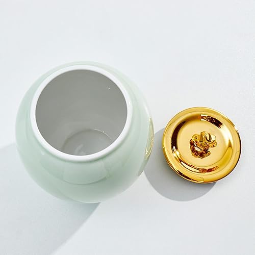 Miniatura 4 de Urna mediana para cenizas humanas, urna de cremación para cenizas para mujeres, urnas verdes de cerámica para cenizas humanas, hombres adultos, urna