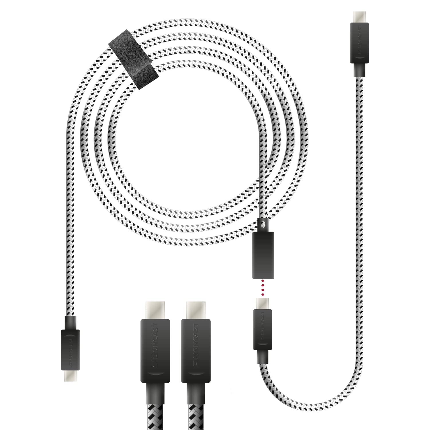 Lioncast Cable de carga para PS5 | 3,5 m + 0,5 m cable de carga rápida para Sony Playstation | Cable controlador para Dual Sense | Cable con revestimiento de nailon (protección contra torceduras)