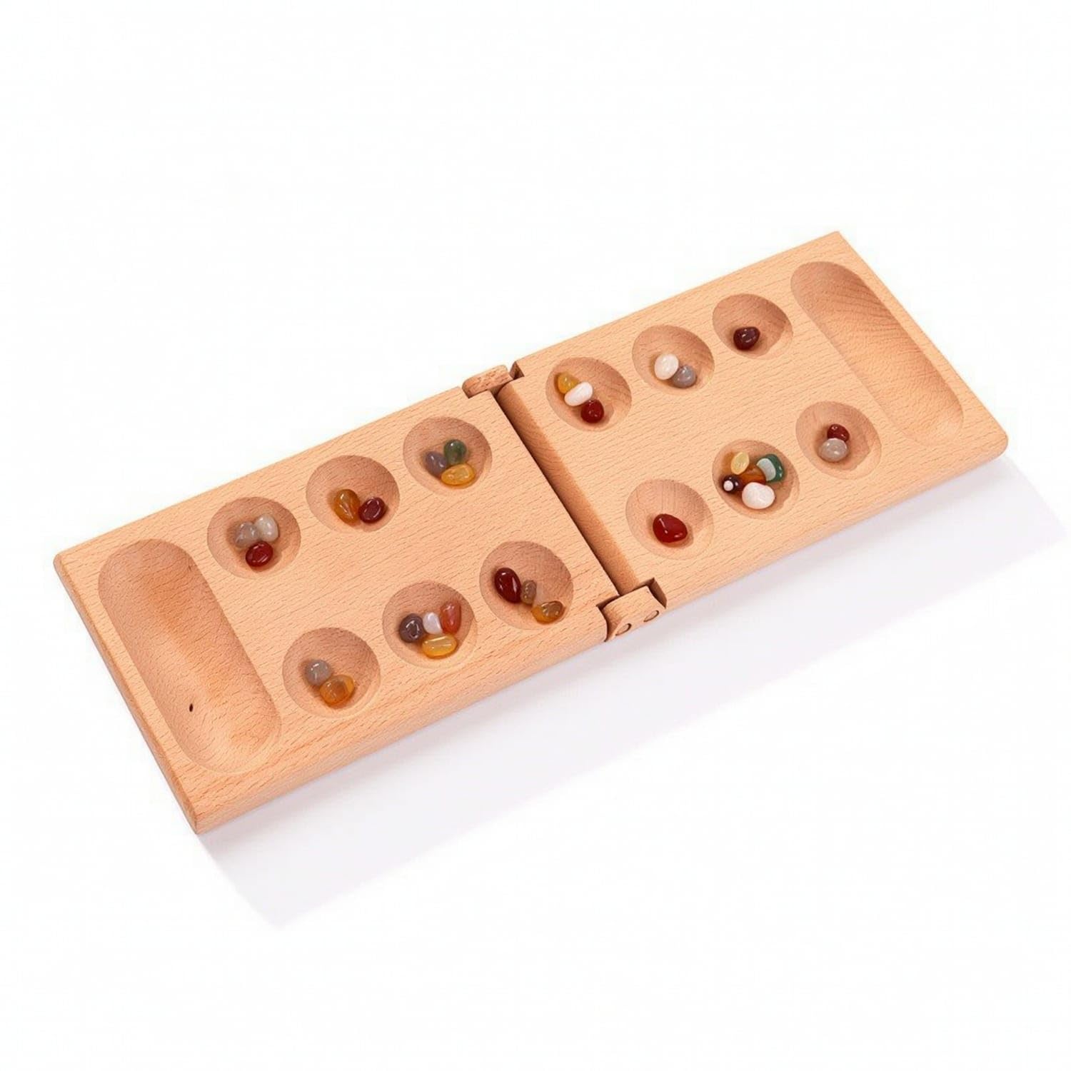 Traditional Wooden Mancala Game Foldable Mancala Board Game Folding Portable for Families, Kids, Classrooms, Travel, Beech 280-image-22