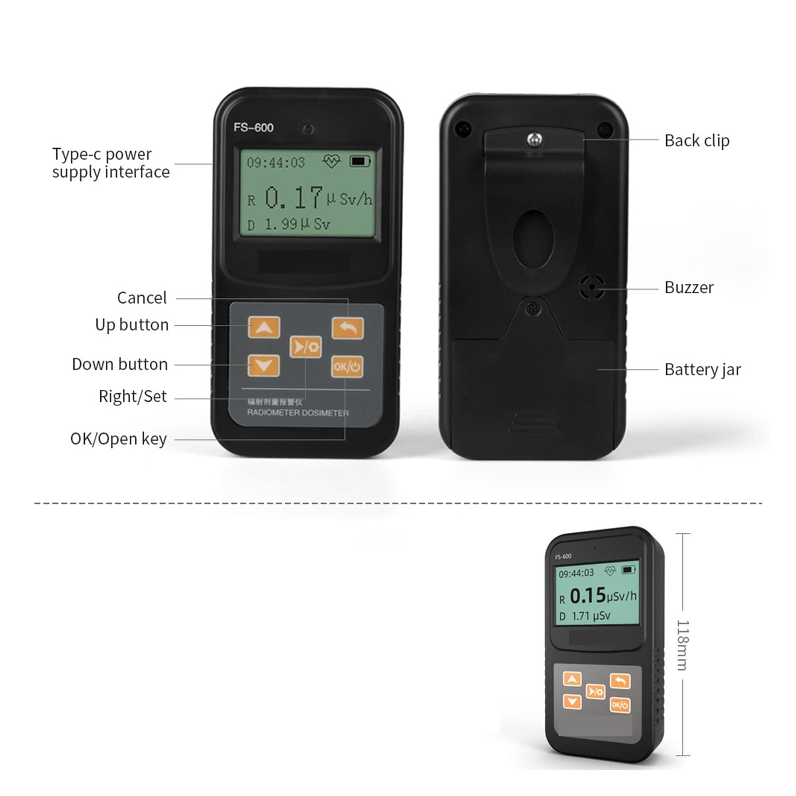 Detecteur EMF, Détecteur de radiation nucléaire Détecteur de gamma X-ray-rayons Dosimètre d'émission d'émission
