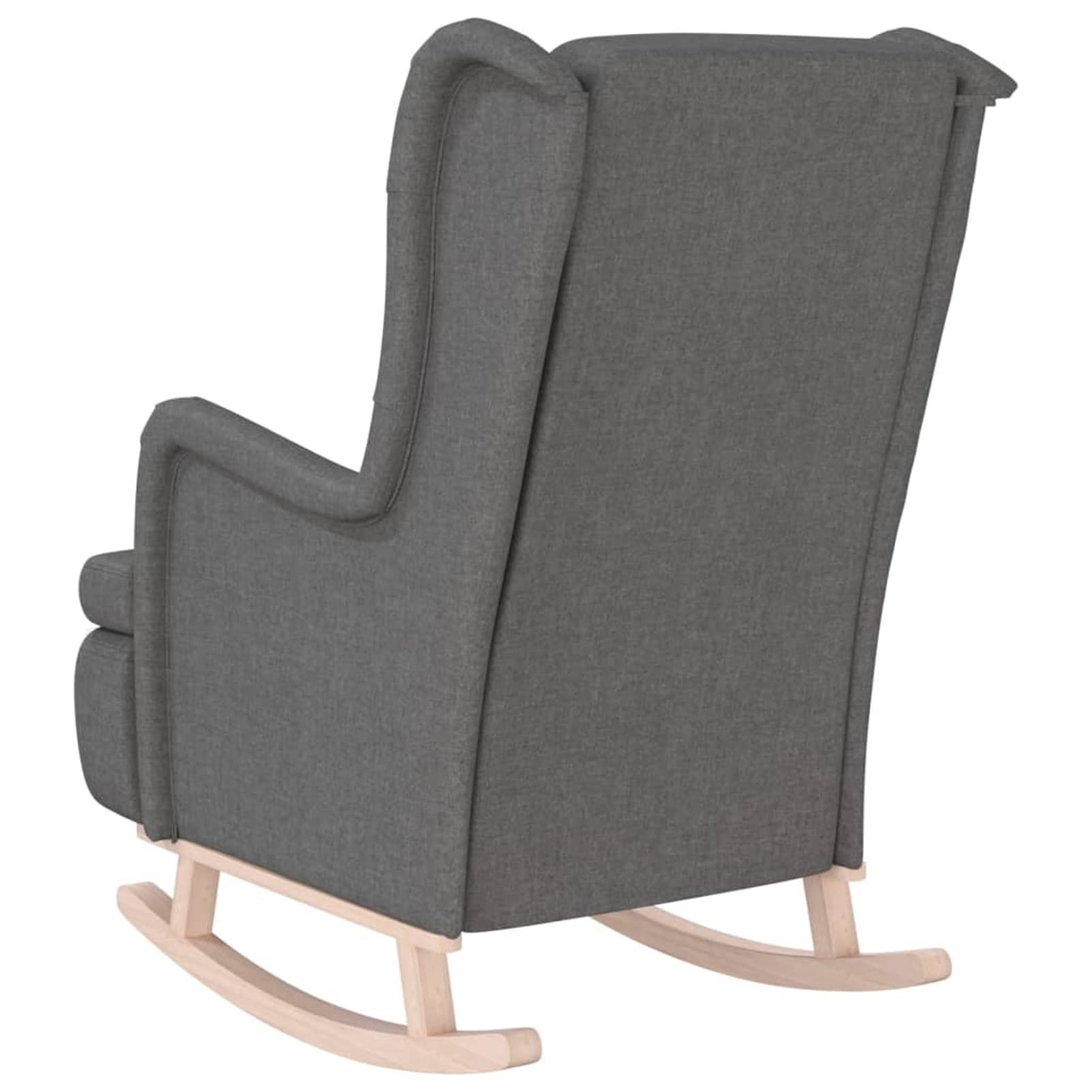 Homgoday Sillón con Patas mecedoras Madera Maciza Caucho Tela Gris Claro Sillon Relax sillones para el salón Sillon Lactancia butaca reclinable Silla Lectura