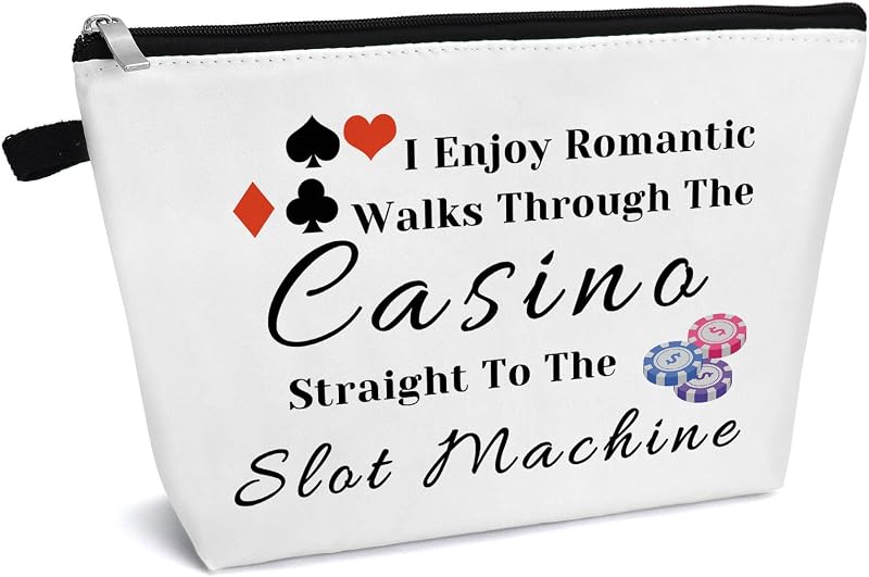 Necessaire de maquiagem Mikela com estampa Casino, zíper e alça