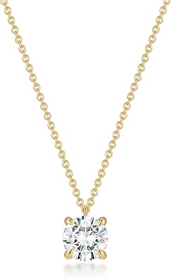 ASHINE 14K Gold Plated Solitaire Necklace