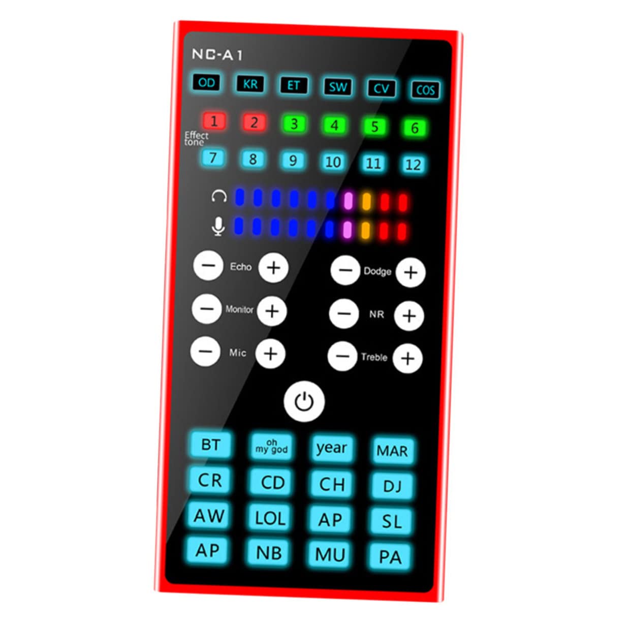 KALLORY 1Pc External Sound Card for Live Streaming Gaming Voice Changing Tool with Noise Reduction Reverberation Compatible with Phones and Computers Professional Audio Mixer