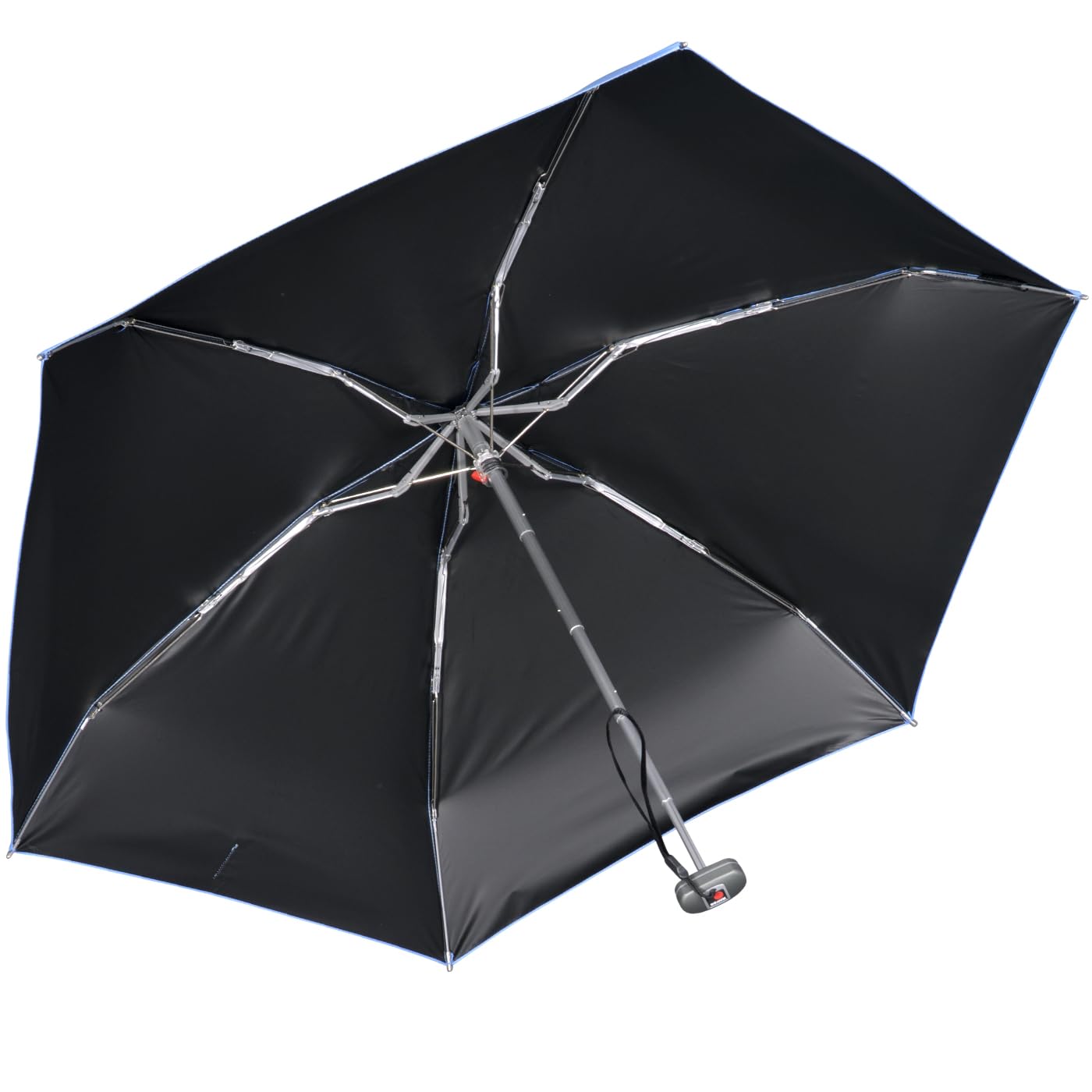 Knirps Ombrello tascabile da viaggio, Blu - rivestimento nero - protezione UV, 93