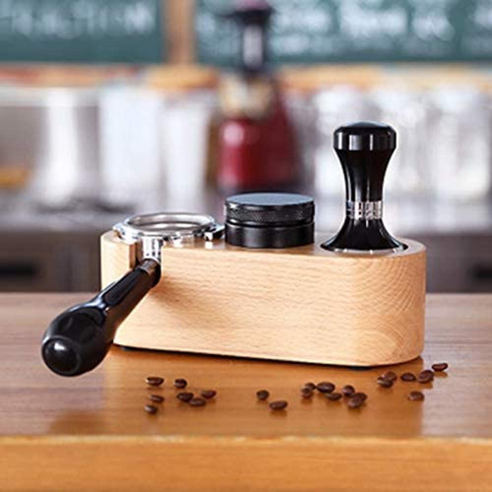 Koffie Sabotage Houder, Houten Koffie Sabotage Station, Espresso Portafilter Stand Station Houten Basis met Anti-Slip Voetpad (Sabli B