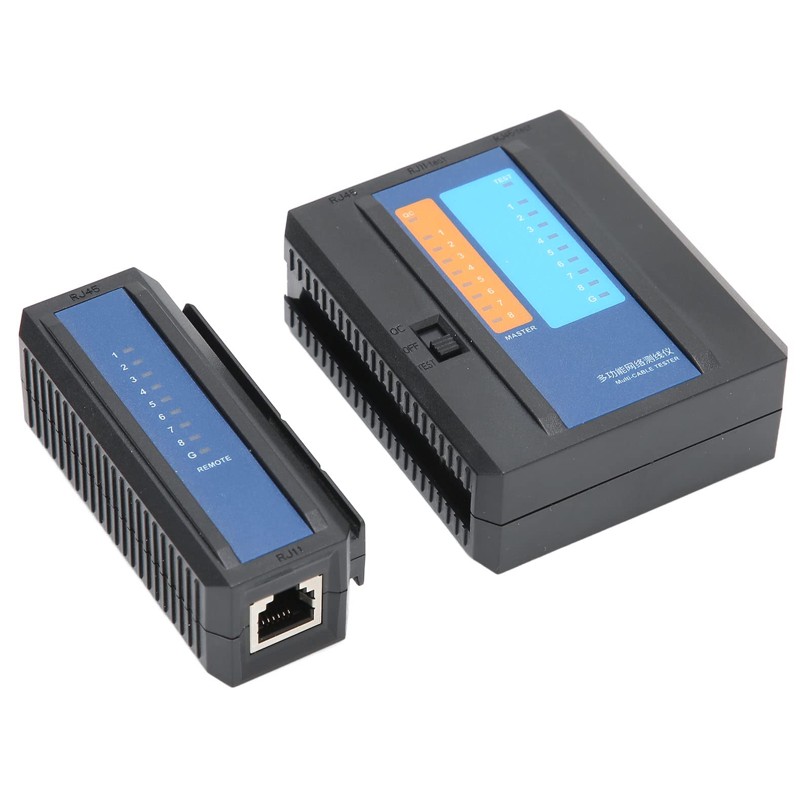 Tester Kabli Sieciowych dla RJ45 RJ11 RJ12 CAT5 CAT6 CAT7 CAT8, Testuje Kable Krosowe Ethernet i Linie Telefoniczne, Znajduje Usterki i Błędy w Okablowaniu, Przenośny i Przenośny