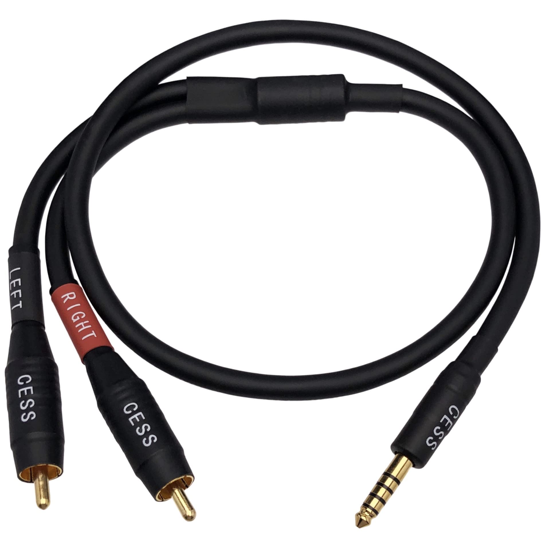 CESS-262 Black 4.4mm to RCA Headphone / MP3 / DAC/Music Player/Amplifier Patch Cable