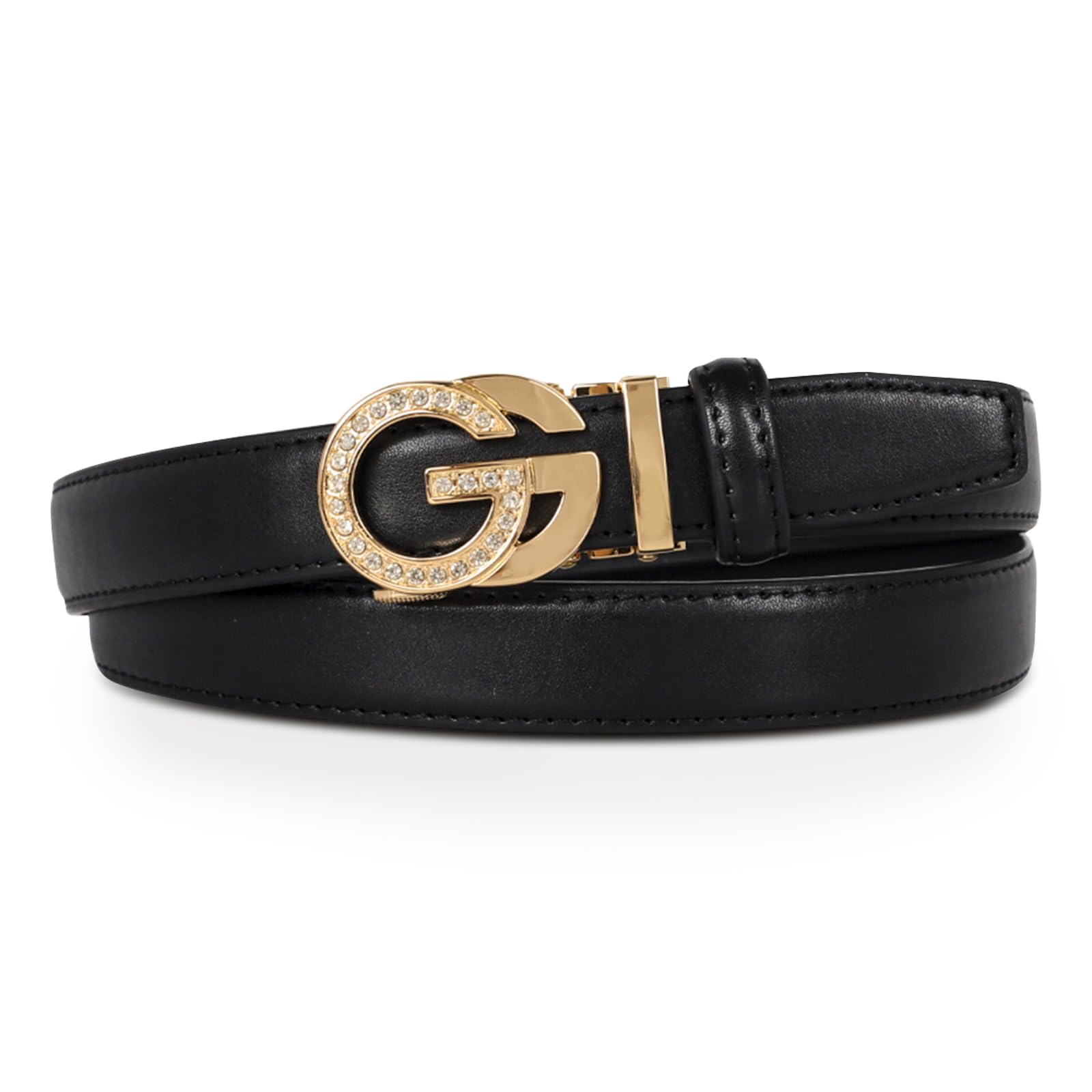Women's Leather Belt with Buckle - Ideal for Dresses, Jeans, and Coats