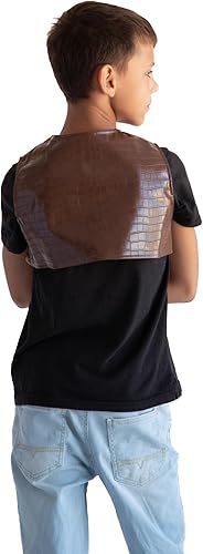 Miniatura 4 de Chaleco de disfraz de Ogre Shrek para niños, niñas, adolescentes, niños, de cuero, renacentista, medieval, marrón oscuro, cosplay, Halloween