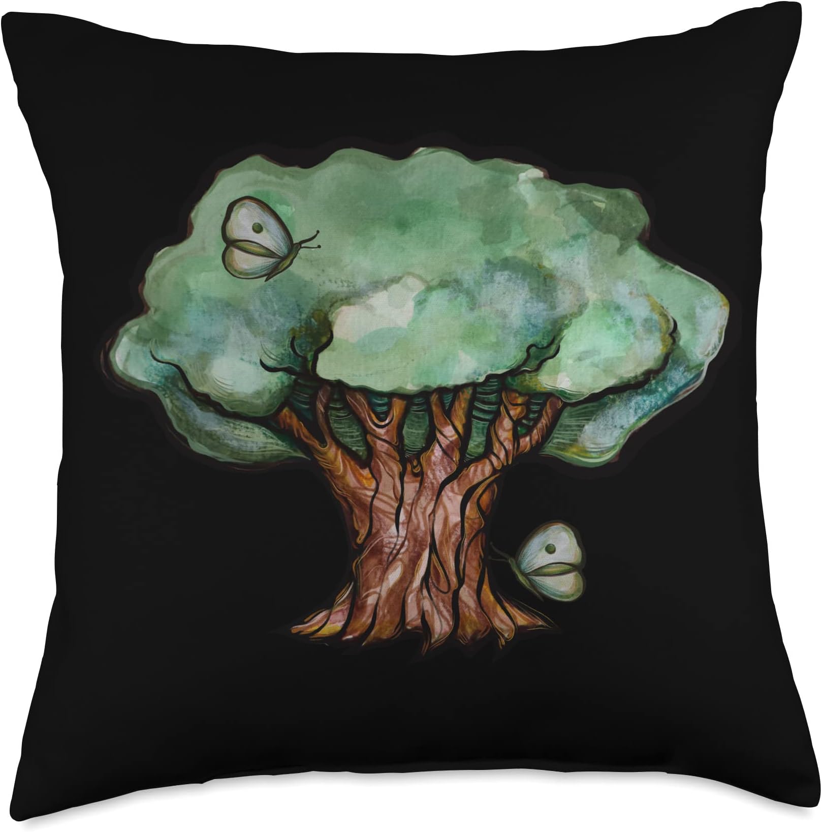 BubbSnuggHuggers Earth Day Tree Art Throw Pillow, 18x18, Multicolor