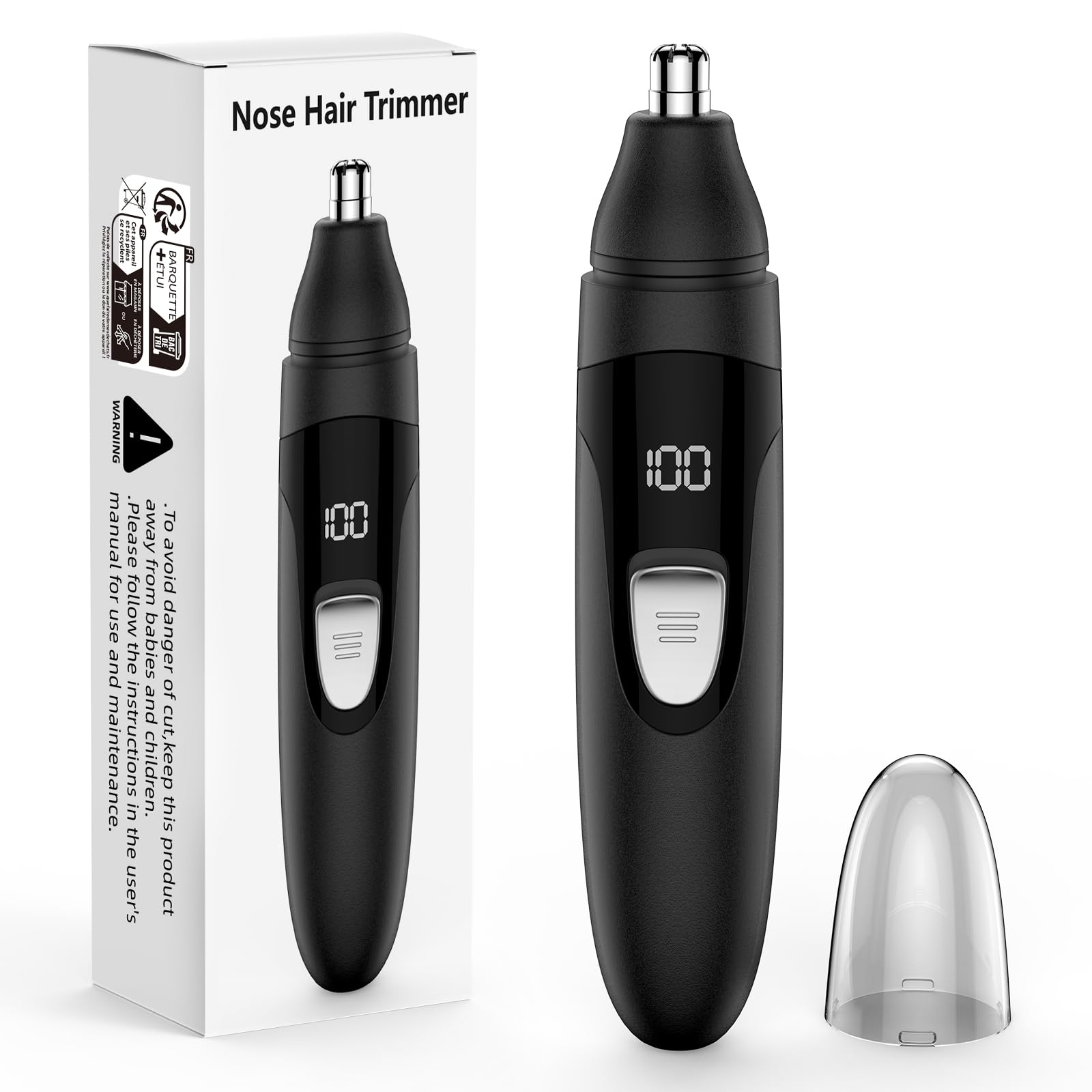 Nose Hair Trimmer Painless Ear and Eyebrow Trimmer for Men with Dual Edge Blades Rechargeable Light Indicator Easy