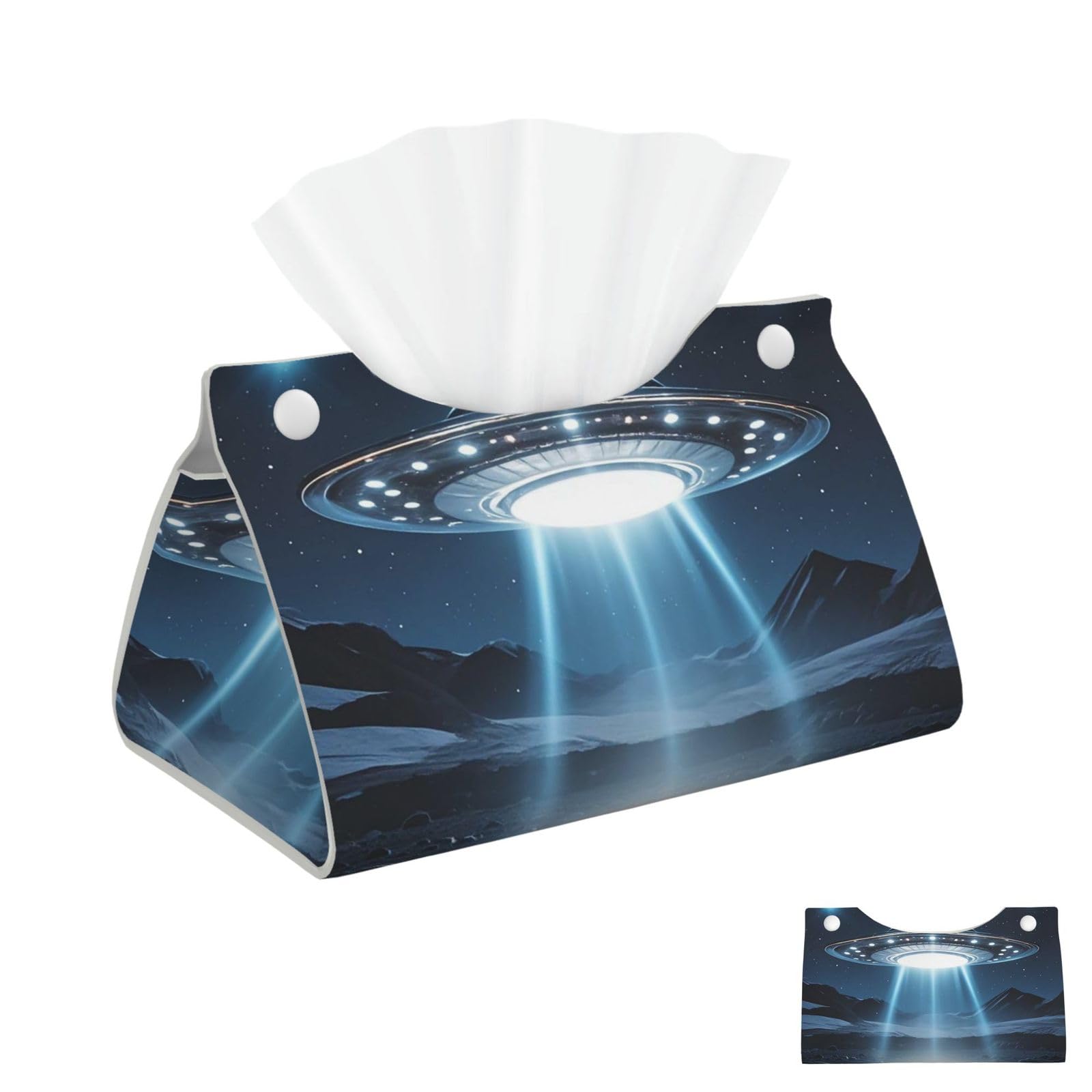 Ufo at Night Tissue Box Cover Square Cube Boxes
