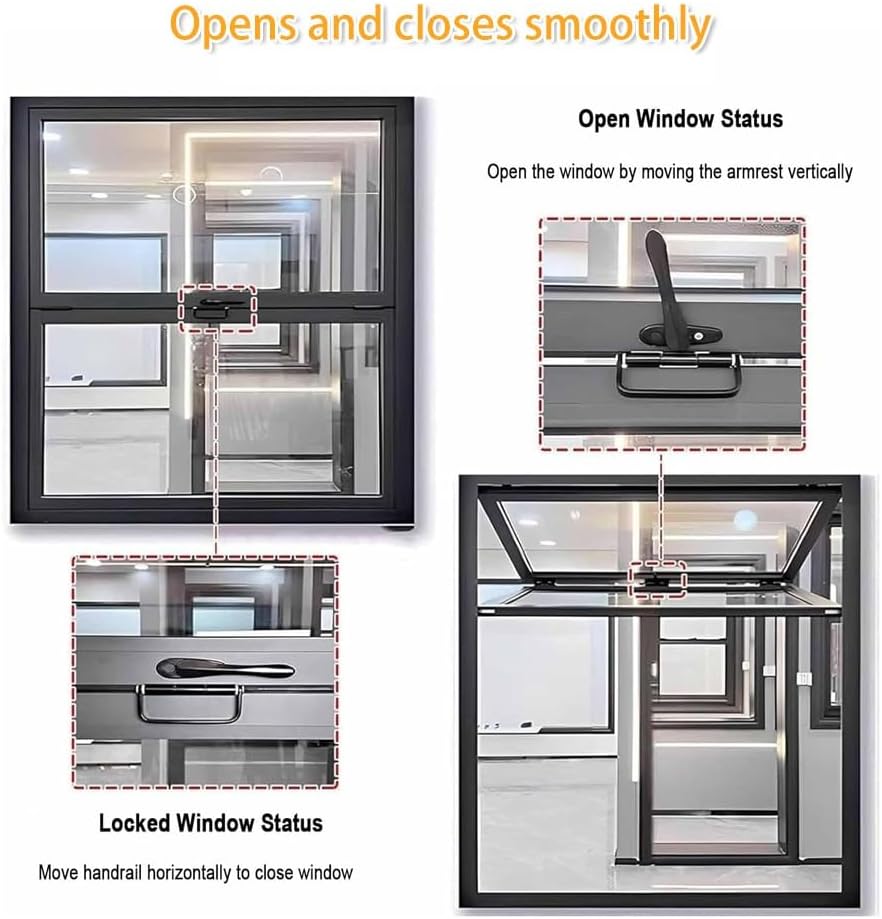 Sliding Double Hung Aluminum Frame Window for Food Truck 31.4x27.6in Foldable Concession Serving Window with Glass & Lock, Mobile Home Windows