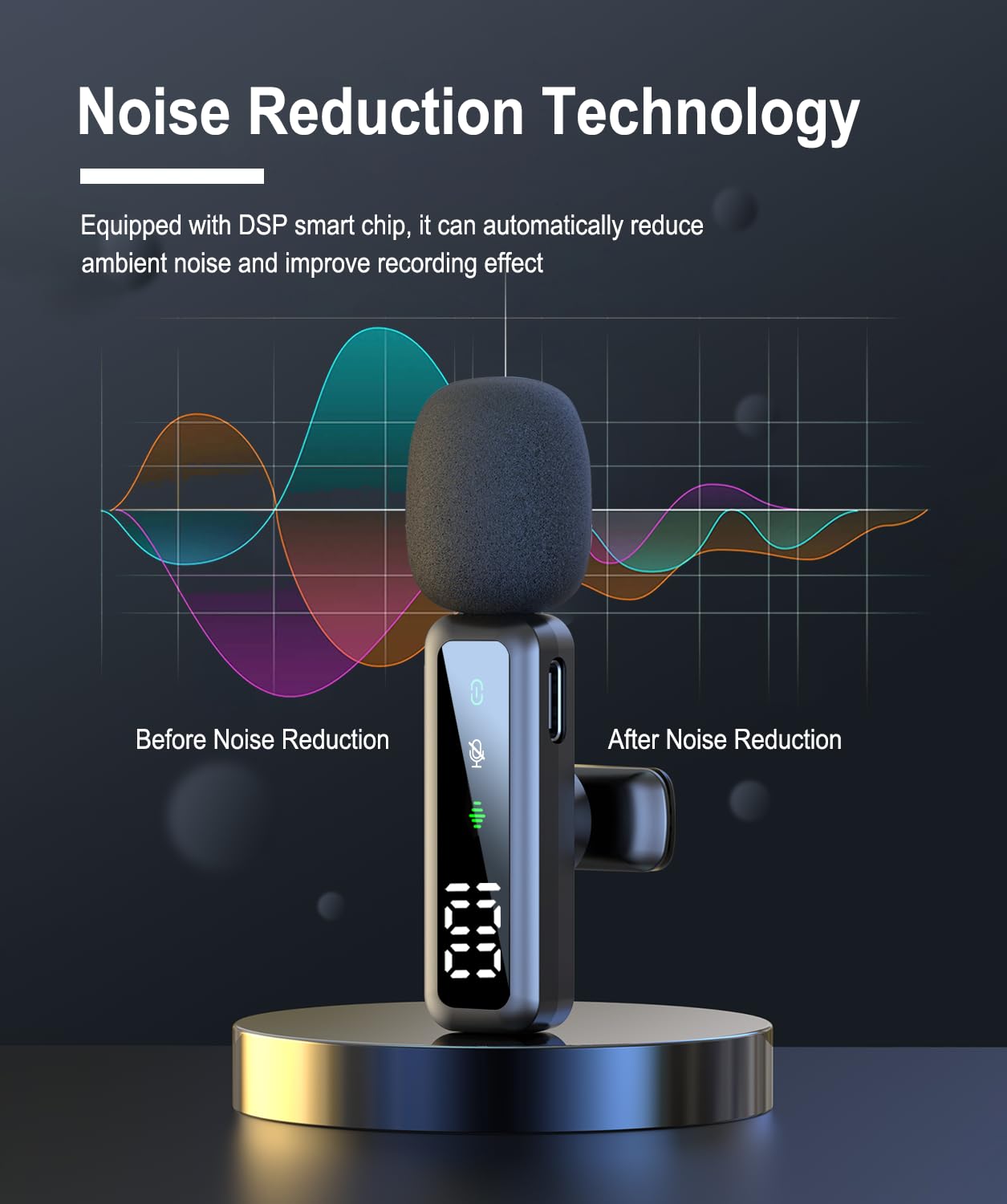 Micro Cravate Sans Fil - Microphone Sans Fil à pince compatible iPhone/Android/Ordinateur, Mini Micro avec suppression du bruit, compatible streaming en direct, vlogging, YouTube, TikTok et interviews