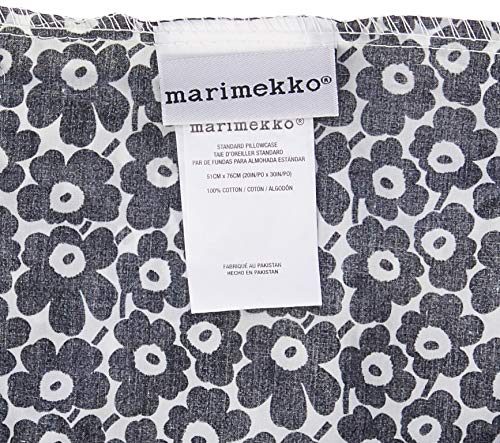 Image of Marimekko - Pillowcase Set, 100% Soft Cotton Percale Pillow Shams, Printed Throw Pillow Covers for Couch or Bed, Pack of 2 (Pikkuinen Unikko Black, Standard)
