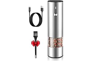 Rechargeable Pepper Grinder, USB Power, Ceramic Burr Mill