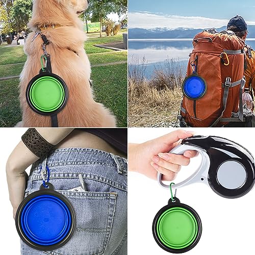 Magrimaxio 2 Stück Faltbare schüssel, Faltbarer hundenapf unterwegs, reisenapf Hund faltbar, tragbare wassernapf, Faltbare hundenäpfe, trinknapf mit karabiner, für Katzen, Hunde und Haustiere