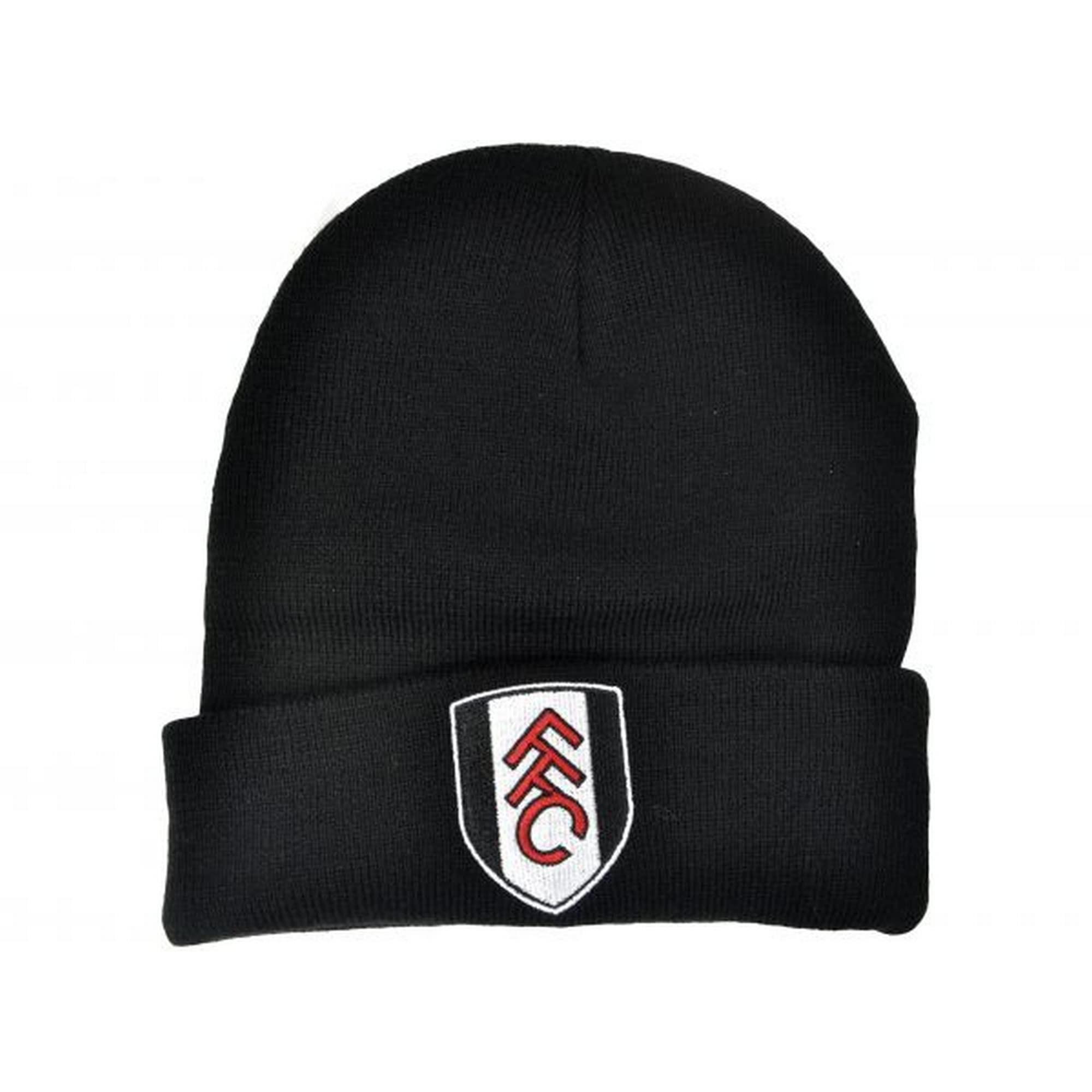 FULHAM FOOTBALL CLUBFulham FC Crest Knitted Turn Up Beanie (One Size) (Black)