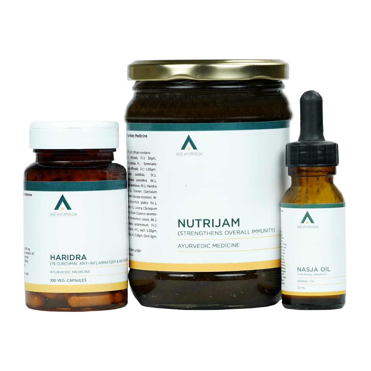 Immunity Booster Kit Capsules for Strength Energy Stamina Nutrijam Herbal Jam Haridra Natural Nasja Nasal Oil Made for All Age Group
