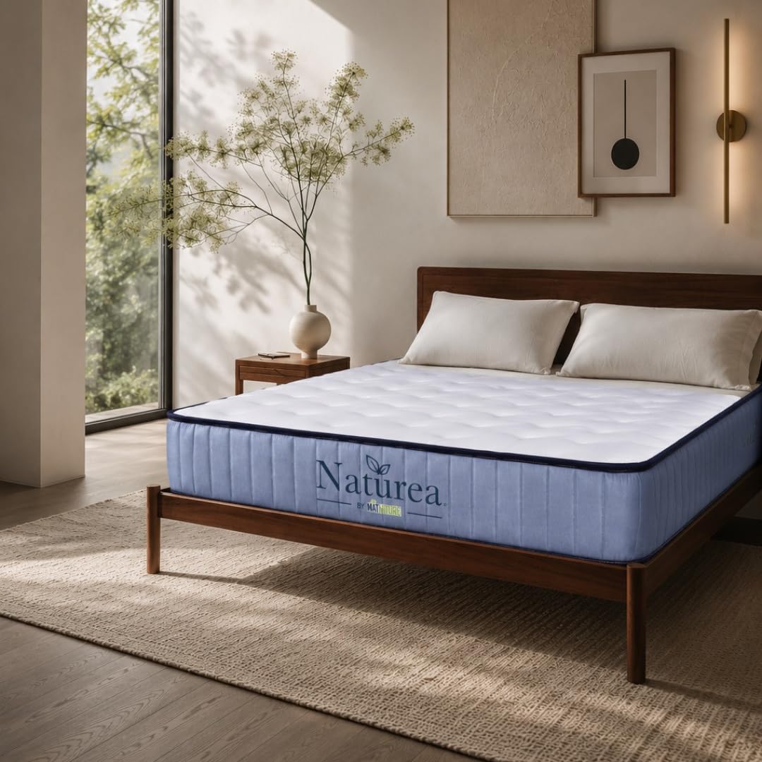 Matnature | Naturea | Colchón Viscoelástico | Fabricado Espuma High Resilience Confort Alta Densidad | Grosor 20 cm | Colchón Antibacterial y Antiácaros | Medidas 90 x 180 cm
