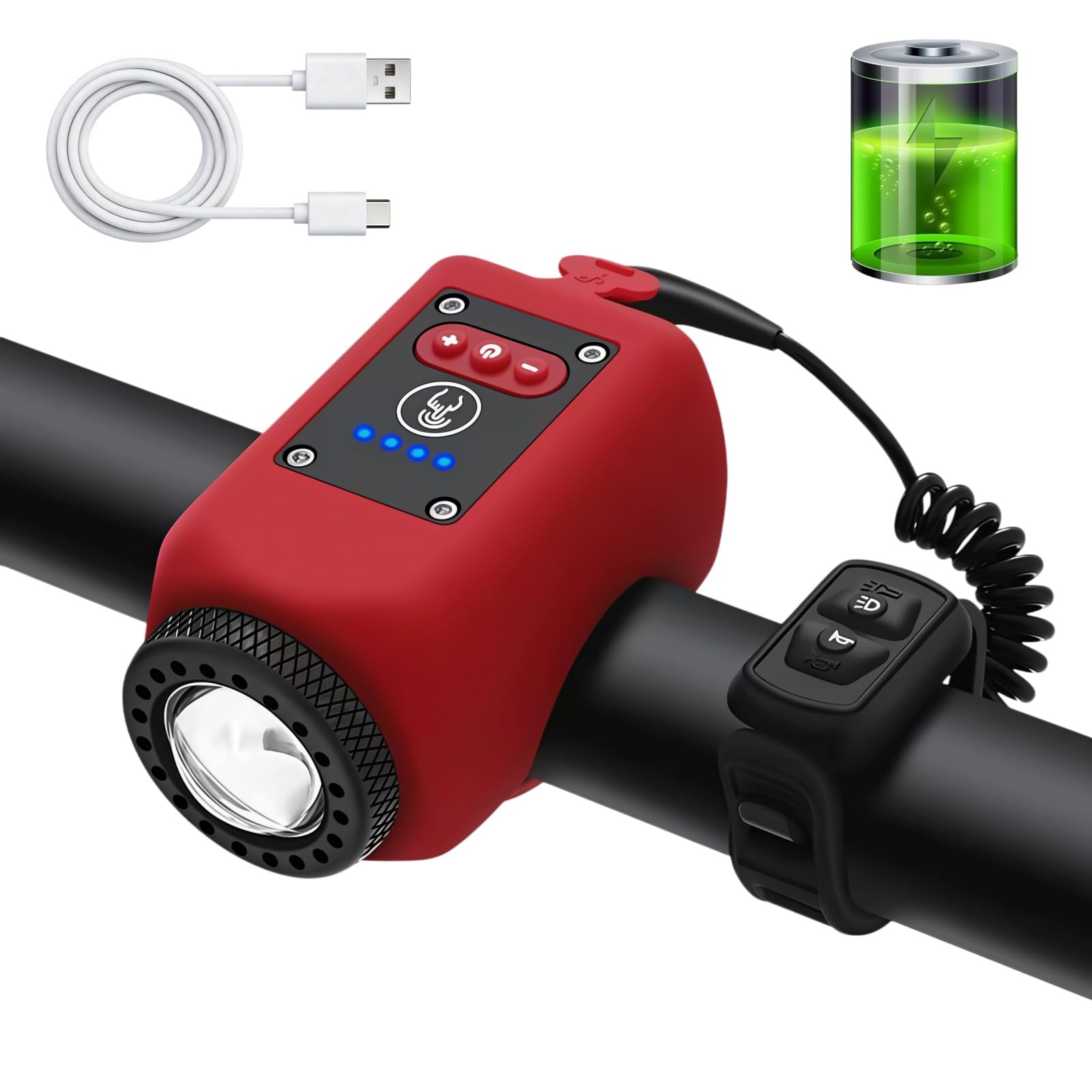 lumihorn Fahrrad, Set 1/2 Stück, 110 dB Hupe mit Fernbedienung