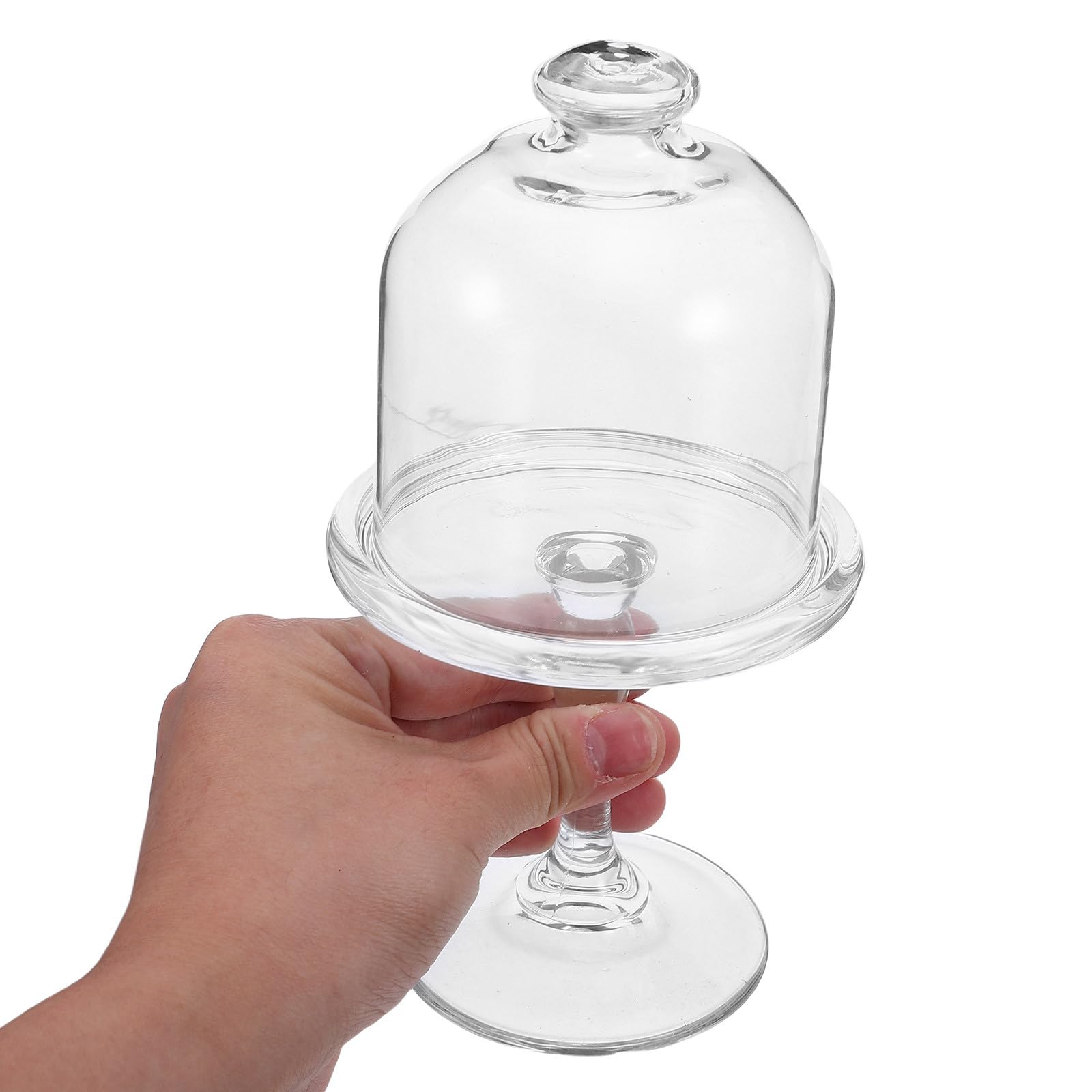 INOOMP Soporte para Tartas de Vidrio con Cúpula Elegante, Bandeja para Exhibición de Pasteles con Base Resistente, Mantiene Frescura y Fácil de Limpiar para Fiestas y Reposterías