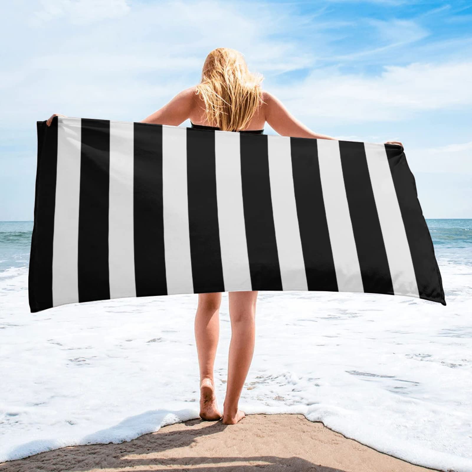 Ręcznik plażowy 100 x 200 cm Monstera ręcznik z mikrofibry dla dorosłych kobiet mężczyzn, ręcznik na siłownię do podróży, pływania, na kemping, ręczniki plażowe, szybkoschnące i nie zawierają piasku,