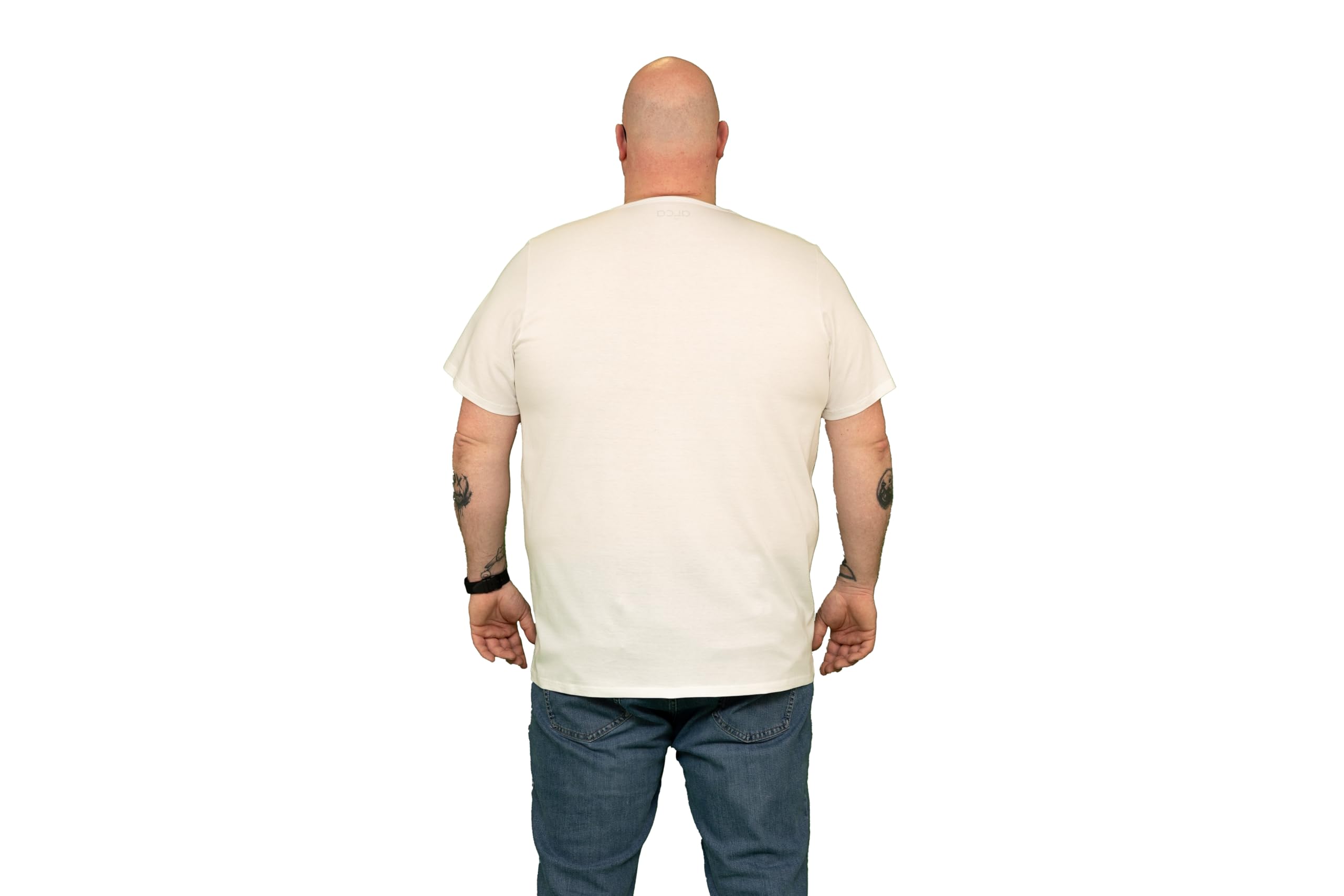 Alca Fashion 100% Baumwolle Authentic T-Shirt Herren 2er Set | Für Männer mit Übergröße Bauchumfang | O-Ausschnitt/Rundhals | Perfekt sitzendes T-Shirt für größeren Taillenumfang