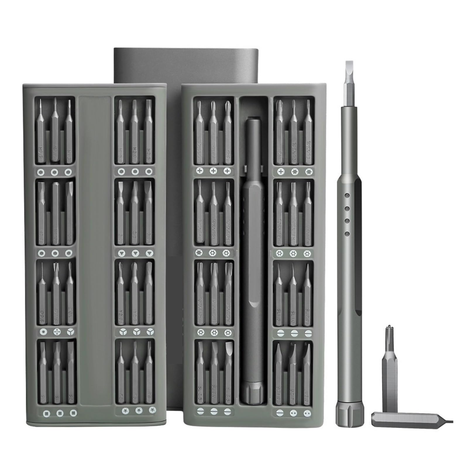 Juego de destornilladores manuales 51 en 1 alto rendimiento y costo con 48 herramienta combinada cabezales por lotes PrecisióN PráCtica(48 in one gray)