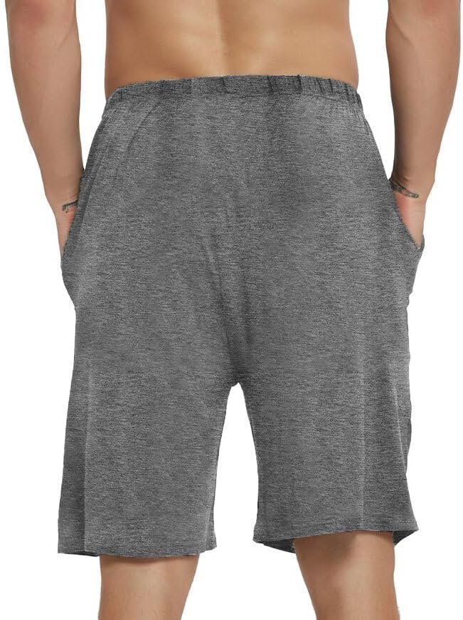 JINSHI Men’s Pajama Shorts Soft Comfortable Lightweight Elastic Drawstring Men Lounge Sleep Shorts with Pockets - Image 5