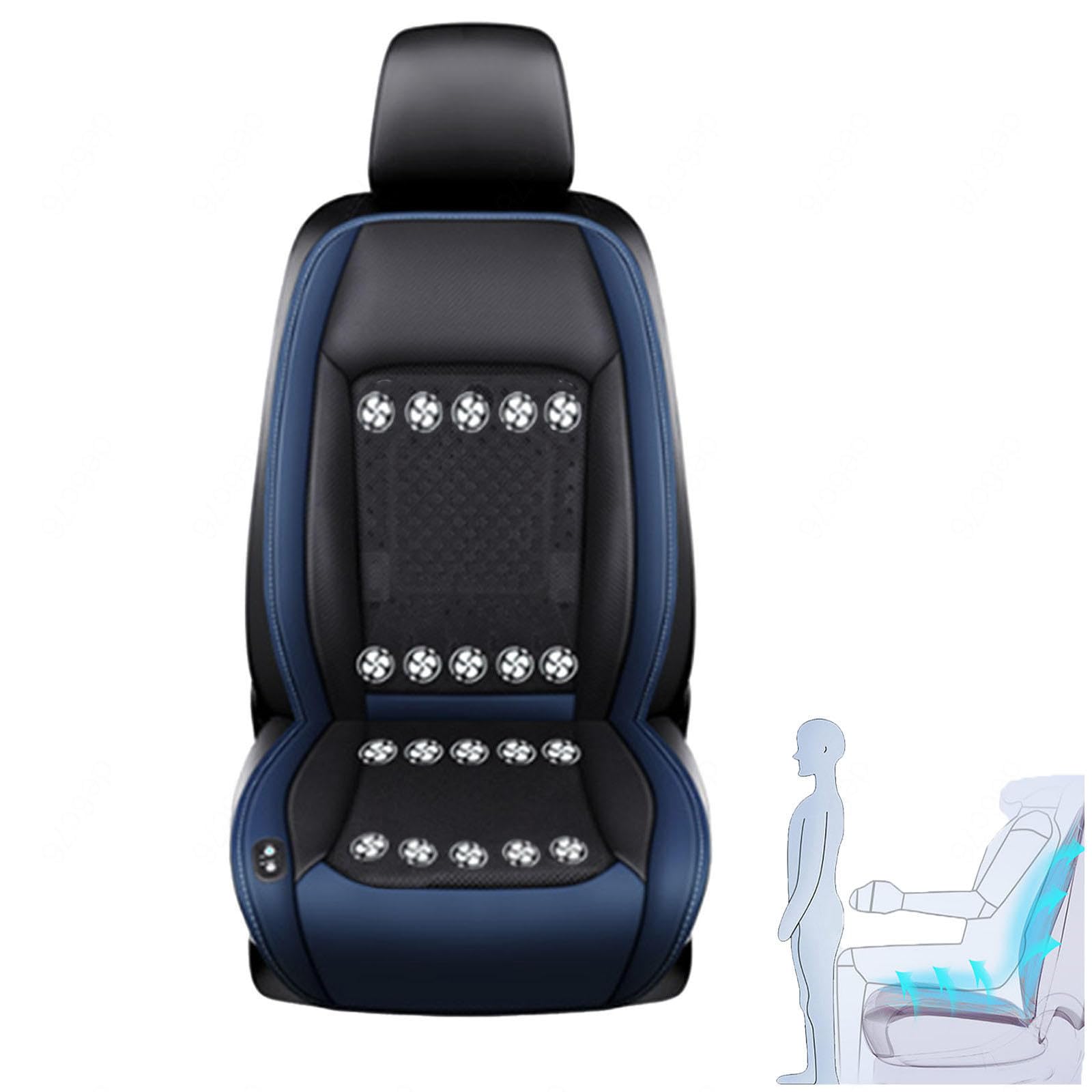 LRF-yxkj Cooling Car Seat Cover 12V-24V 3 Cooling Air Speeds Ventilated Seat Cover for Cars,Suv,Sedans and Pick-Up Trucks,Blue-12V20Fan