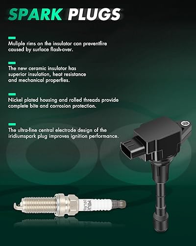 Vista 1801 de SCITOO 1 bobinas de encendido con 4 bujías de iridio para Chevrolet 2011-2015 Cruze 1.4L 2016 Cruze Limited 1.4L 2012-2020 Sonic 1.4L 2013-2021 Trax