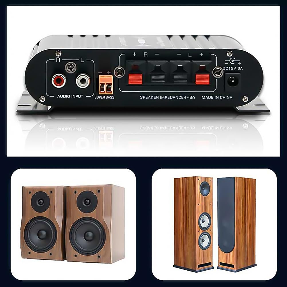 Amplificatore HiFi 838 2.1 Canali, 80W X2 Con Uscita Subwoofer, In Alluminio Nero Per Home E Auto Audio