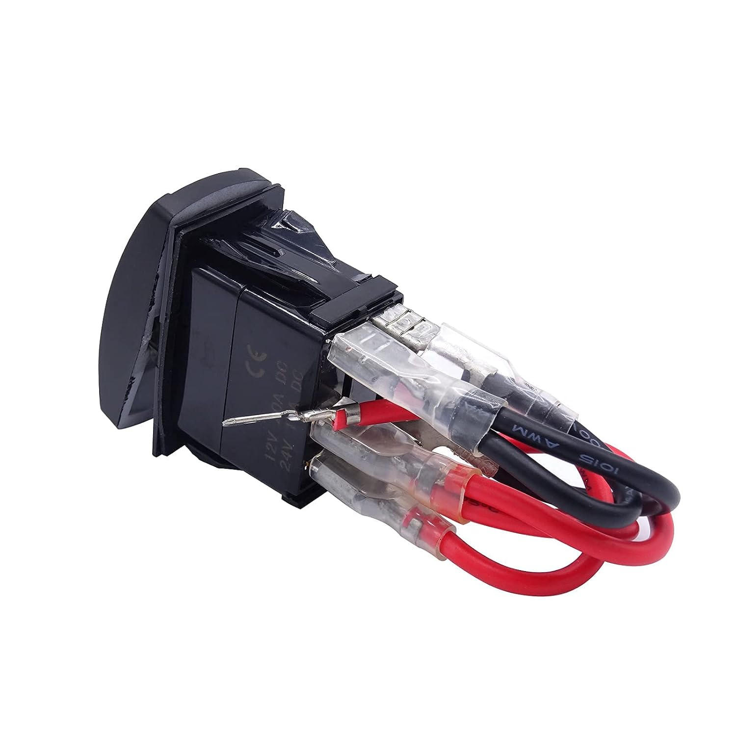 WeiSen Stereo Rocker Switch Kit, On/Off LED Light, 5 Pin 20A 12V Compatible with Car SUV ATV UTV Motorcycle Boat Off-Road Vehicles