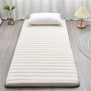 Colchón japonés de 5 cm de grosor, colchón de futón plegable individual para el hogar, camping, dormitorio, color blanco, 150 x 200 cm